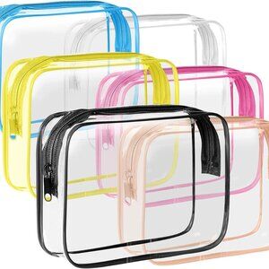 6 Pack Toiletry Bag Makeup Bag Cosmetic Bag, TSA Approved Clear Travel Toiletry